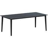 Kate 71" Dining Table in Gray Marbled Sintered Stone & Black Steel